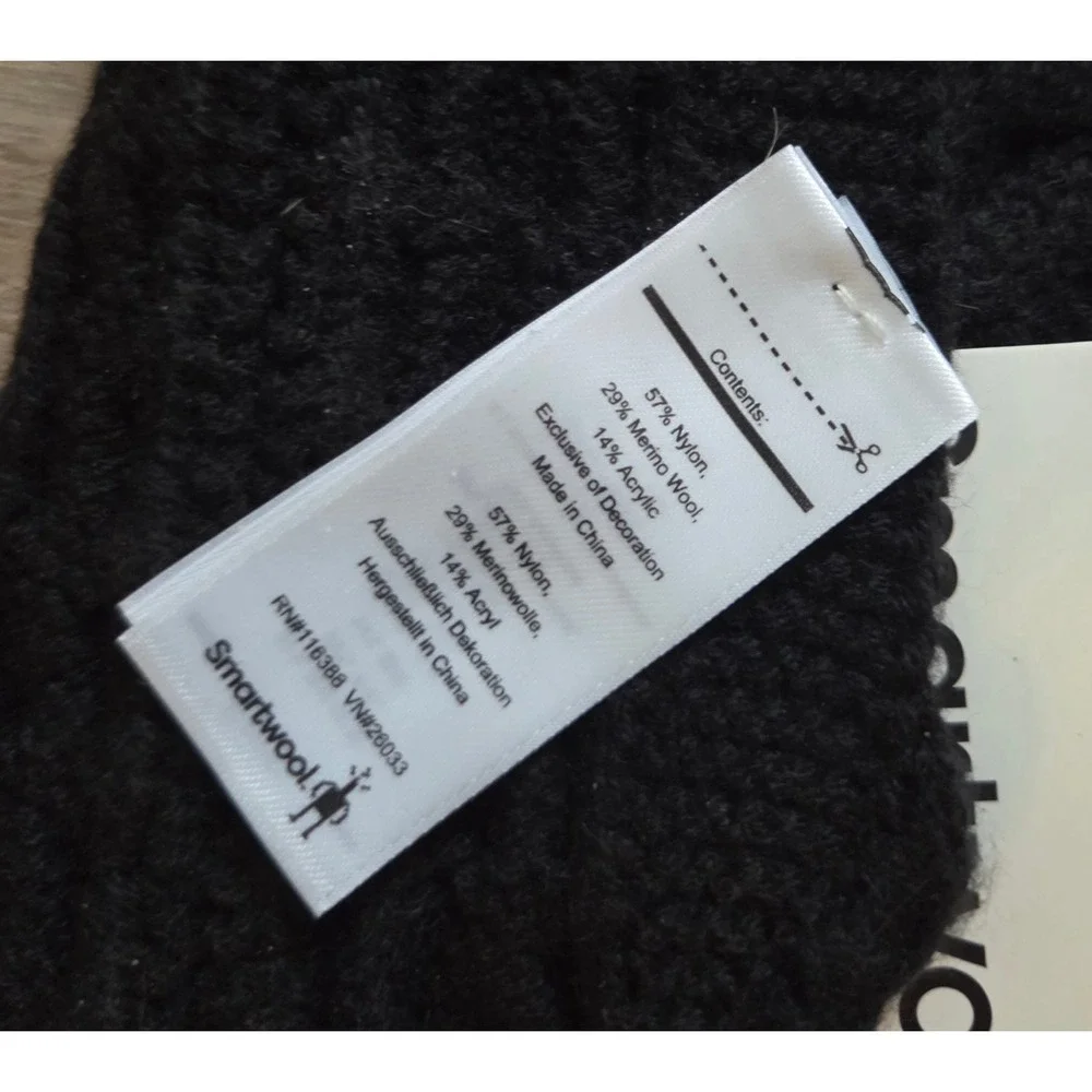 Smartwool Lifestyle Black Cable Knit Merino Wool Blend Tassel Scarf NWT